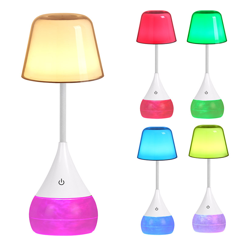 Elegantia et innovation ducitur desk lucerna cum RGB figura